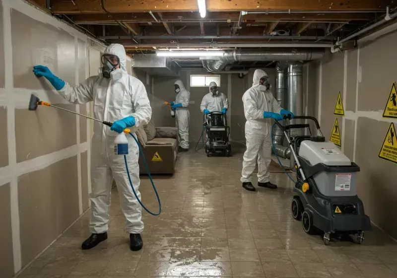 Basement Moisture Removal and Structural Drying process in Natrona County, WY